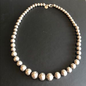 Tiffany & Co. Silver Graduated Beaded 16” Necklace